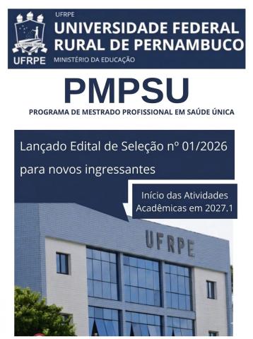 Edital; Seleção; Saúde Única; 2027.1